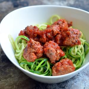 Zucchini Spaghetti (Zoodles!) & Meatballs