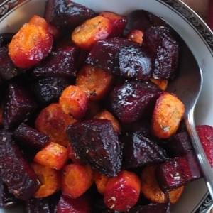 Roasted Beets and Carrots with Rosemary Garlic Butter