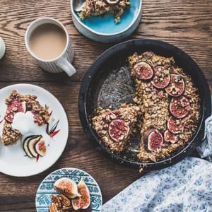 Baked Fig and Date Oatmeal with Pecan Streusel