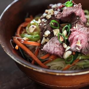 Asian Rice Noodle Salad with Steak