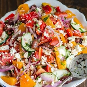 Tomato Salad with Red Onion, Dill and Feta