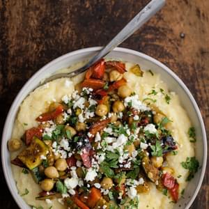Curry Grilled Vegetables with Chickpeas and Creamy Polenta