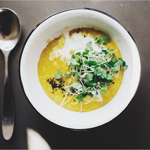 CURRIED YELLOW SPLIT PEA SOUP