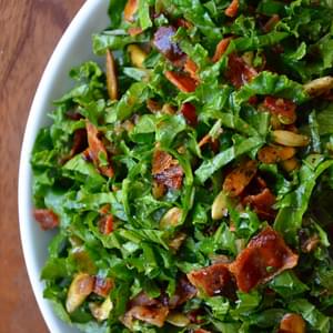 Raw Kale Salad with Warm Bacon Vinaigrette