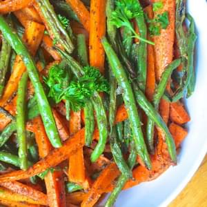 Za'atar Roasted Carrots and Green Beans