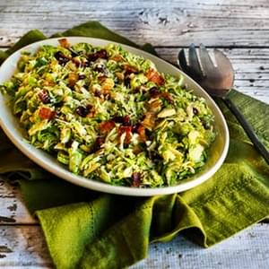 Brussels Sprouts Salad with Bacon, Dried Cranberries, Almonds, and Parmesan