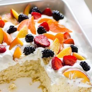 Easy Summer Cake with Fruit & Cream