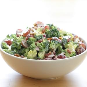 Balsamic Broccoli Salad with Grapes and Pecans