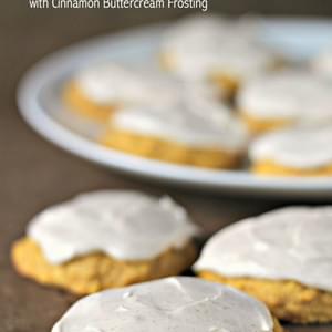 Soft Pumpkin Cookies with Cinnamon Buttercream Frosting