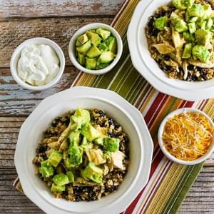 Slow Cooker Green Chile Chicken Cauliflower Rice Burrito Bowl (Low-Carb, Gluten-Free)