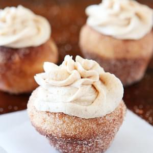 Brown Butter Snickerdoodle Doughnut Muffins with Brown Butter Buttercream Frosting