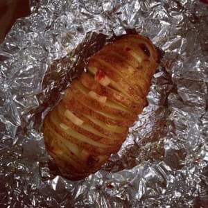 Grilled Garlicky Hasselback Potatoes