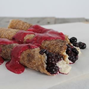 Crepes with Cream & Berries (Raw Vegan, Refined Sugar-Free)