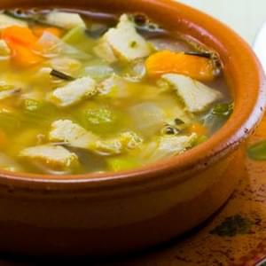 Turkey and Cannellini Bean Soup with Sweet Potatoes and Rosemary
