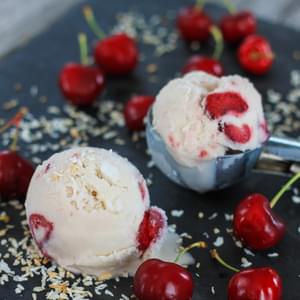 4th of July Coconut and Roasted Cherries {with Port} Ice Cream