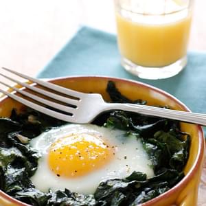 Baked Eggs with Wilted Baby Spinach