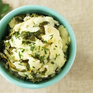Garlic Olive Oil Kale Mashed Potatoes