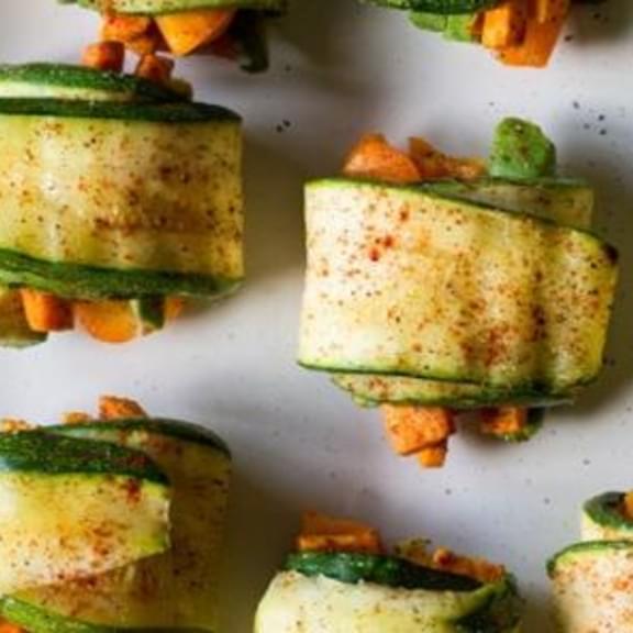 Vegan Zucchini Sweet Potato Rolls