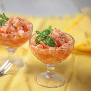 Cantaloupe With Lime, Mint And Honey