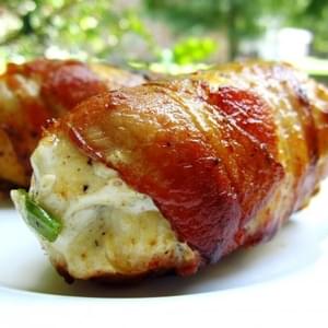 Bacon Wrapped Cream Cheese Stuffed Chicken Breasts