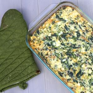 Cheddar, Bacon and Spinach Egg Casserole