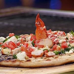 Lobster, Goat Cheese and Scallion Grilled Pizza - California Style Pizza