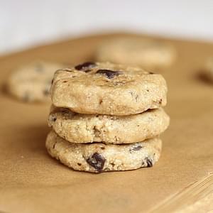 Raw Chocolate Chip Cookies with Homemade Chocolate Chips