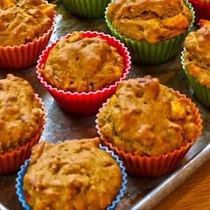 Low Sugar and Whole Wheat Peach Pecan Muffins