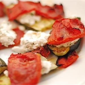 Slow-Roasted Tomatoes with Zucchini & Herbed Ricotta