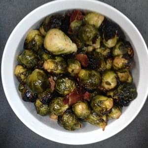 Sous Vide 1 hour brussel sprouts with bacon and garlic