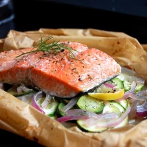 Dill & Lemon Baked Salmon in Parchment