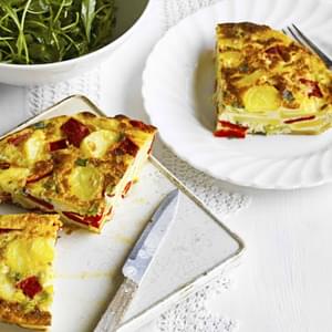 Spring Onion And Roasted Red Pepper Frittata