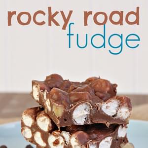 4 Ingredient Rocky Road Fudge