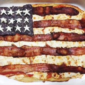 American Flag Pizza with Bacon