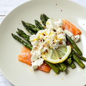 Ricotta, Grilled Asparagus & Salmon Layered Salad