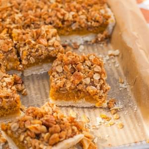 Pumpkin Slab Pie with Ginger-Pecan Streusel Topping