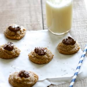 Salted Nutella Peanut Butter Thumbprint Cookies {naturally gluten free}