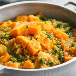 Sweet Potato, Spinach And Lentil Dahl