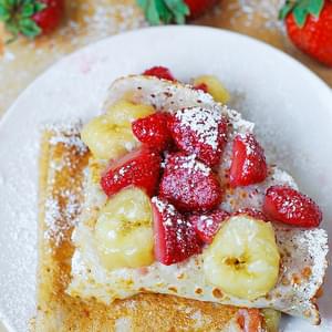 Crepes With Strawberry, Banana, And Peanut Butter