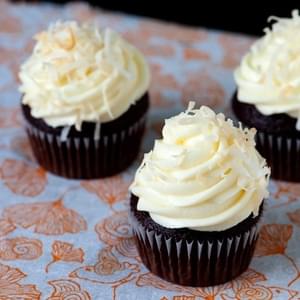 Chocolate Coffee Cupcakes with Coconut Frosting