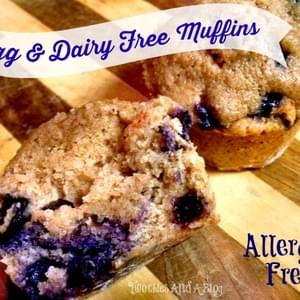 Dairy Free & Egg Free Blueberry Muffins –Allergy Friendly