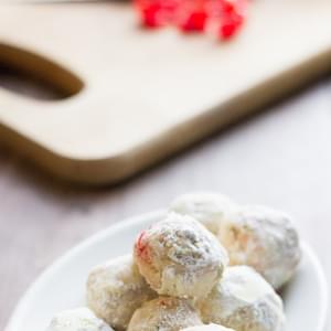 Cherry Pistachio Cherry Snowball Cookies