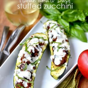 Italian Tomato-Basil Stuffed Zucchini
