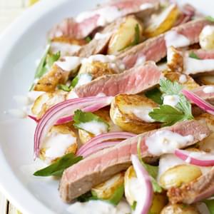Chargrilled Steak And New Potato Salad With Horseradish Dressing