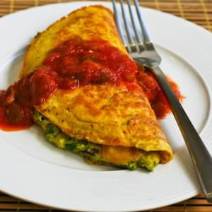 Southwestern Omelet with Easy Guacamole and Salsa