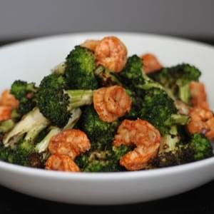 Grilled Broccoli and Shrimp Salad