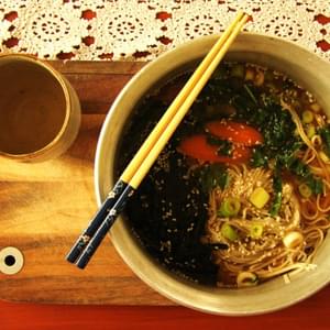 Japanese Miso and Soba Noodle Soup