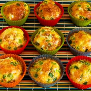 Egg Muffins with Ham, Cheese, and Green Bell Pepper