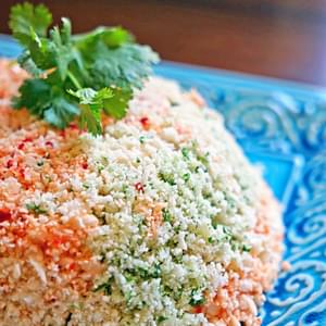 Cauliflower Couscous with Cilantro, Red Pepper and Lime