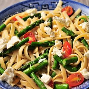 Spring Asparagus and Tomato Pasta with Feta